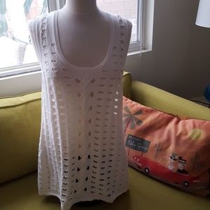 Distressed Rock and Republic Tunic Sweater L